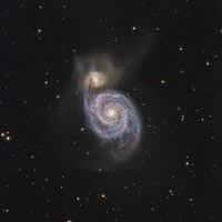 Messier 51 (M51) Whirlpool Galaxie aufgenommen mit CDK-17 | 370min belichtet